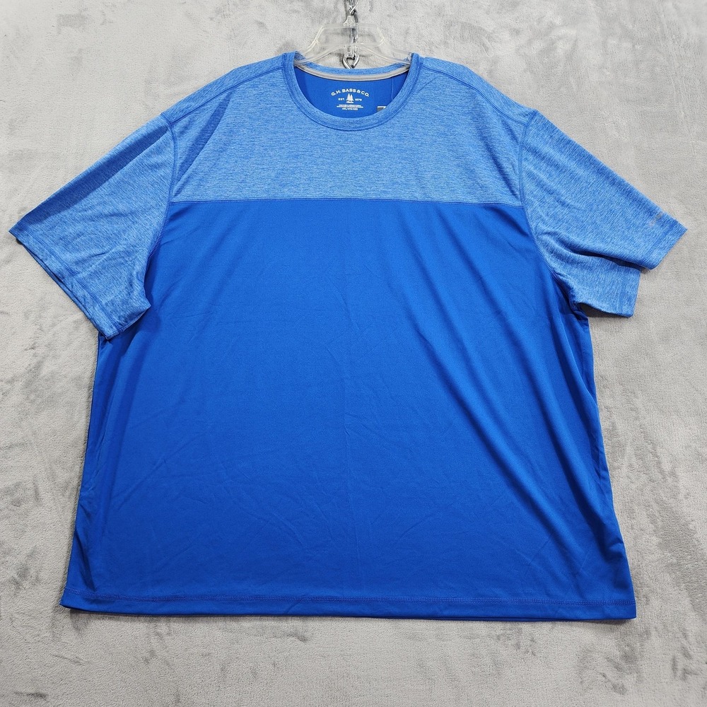 NEW G.H. Bass & Co Shirt Mens 4XL Blue Colorblock Cooling Short Sleeve Active